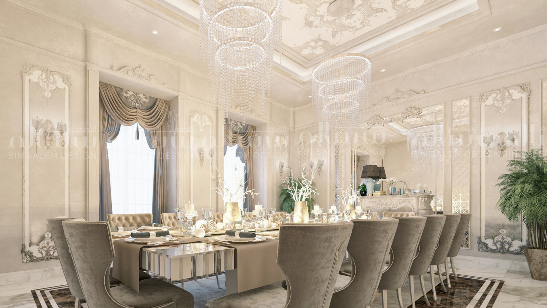 Dining Room Interior Design in Dubai, Villa Dining Room Design ...